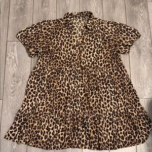 SHEIN Leopard Print Midi Dress